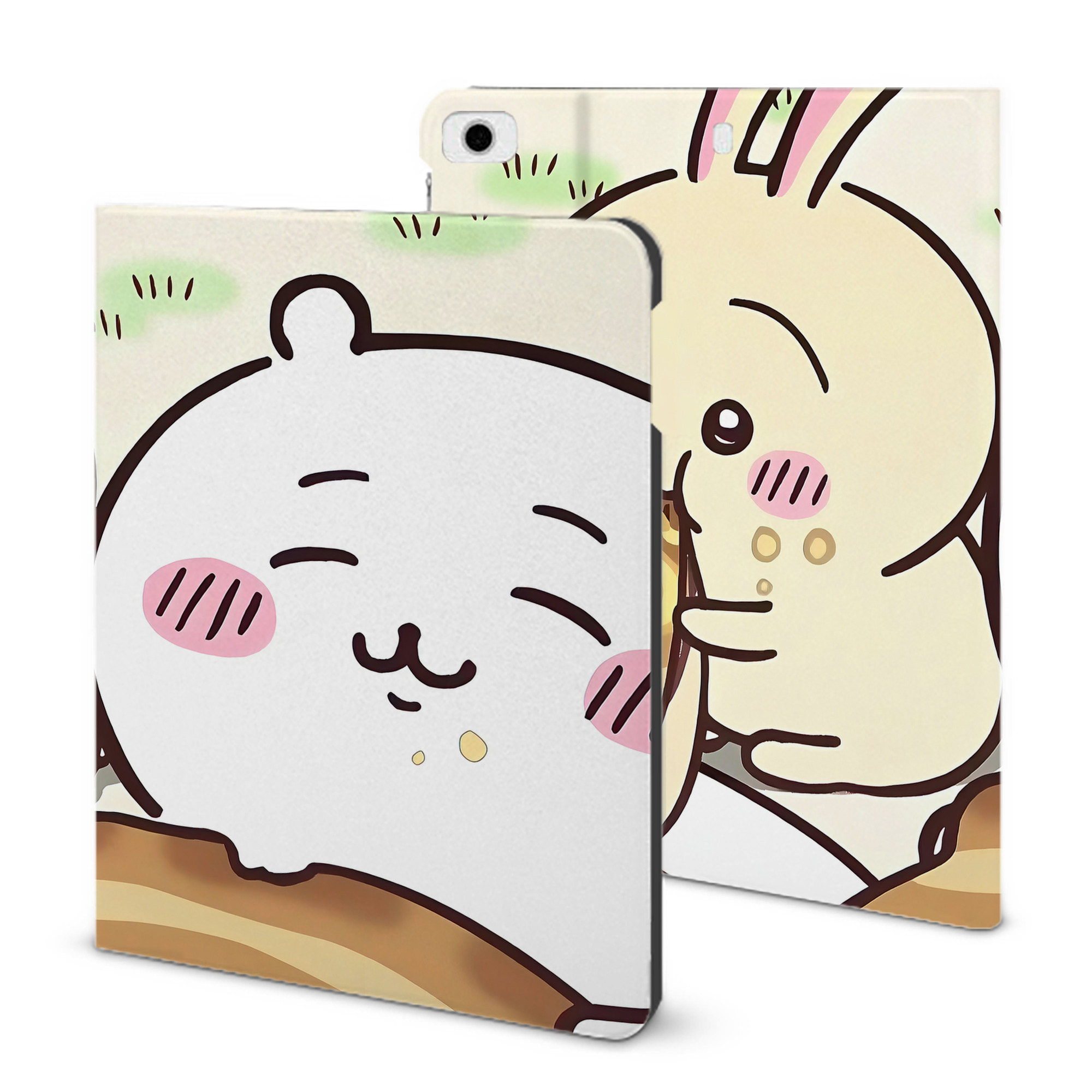 （画像用） ちいかわ Chii-kawa IPad ケース ブック型 PUレザー TPU 耐衝撃 軽量 薄型 ペン収納なし 全面保護 IPad 各モデル対応